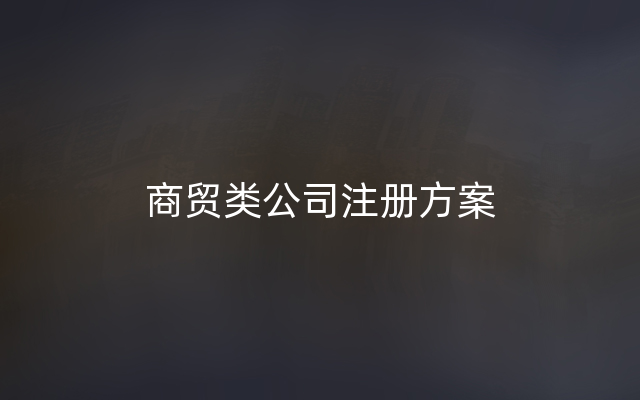 商贸类公司注册方案