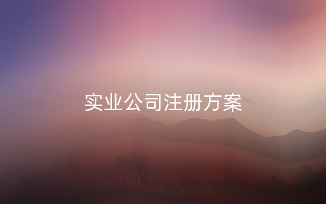 实业公司注册方案