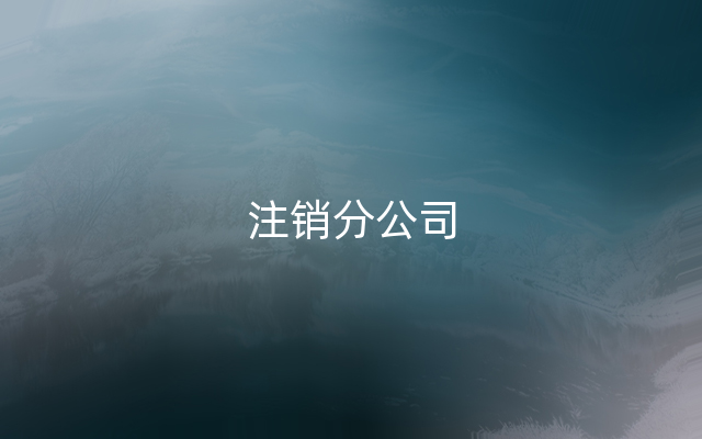 注销分公司