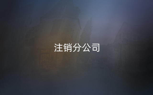 注销分公司