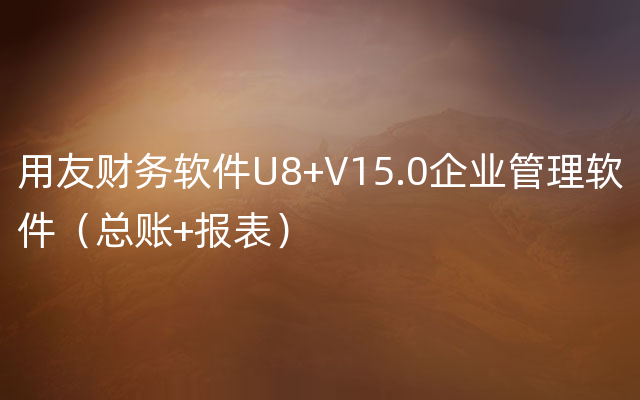 用友财务软件U8+V15.0企业管理软件（总账+报表）